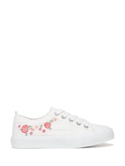 Blowfish Malibu White Very Sadie Regular Fit Lace-Up Trainers - Image 1 of 7
