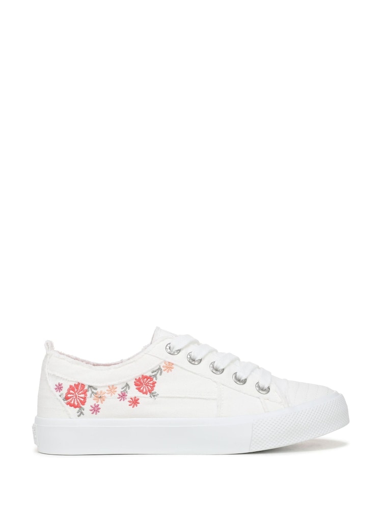 Blowfish Malibu White Very Sadie Regular Fit Lace-Up Trainers - Image 1 of 7