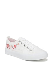 Blowfish Malibu White Very Sadie Regular Fit Lace-Up Trainers - Image 3 of 7