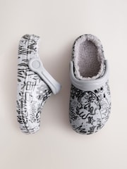 Gray Graffiti - Warm Lined Slipper Clogs - Larawan 1 ng 5