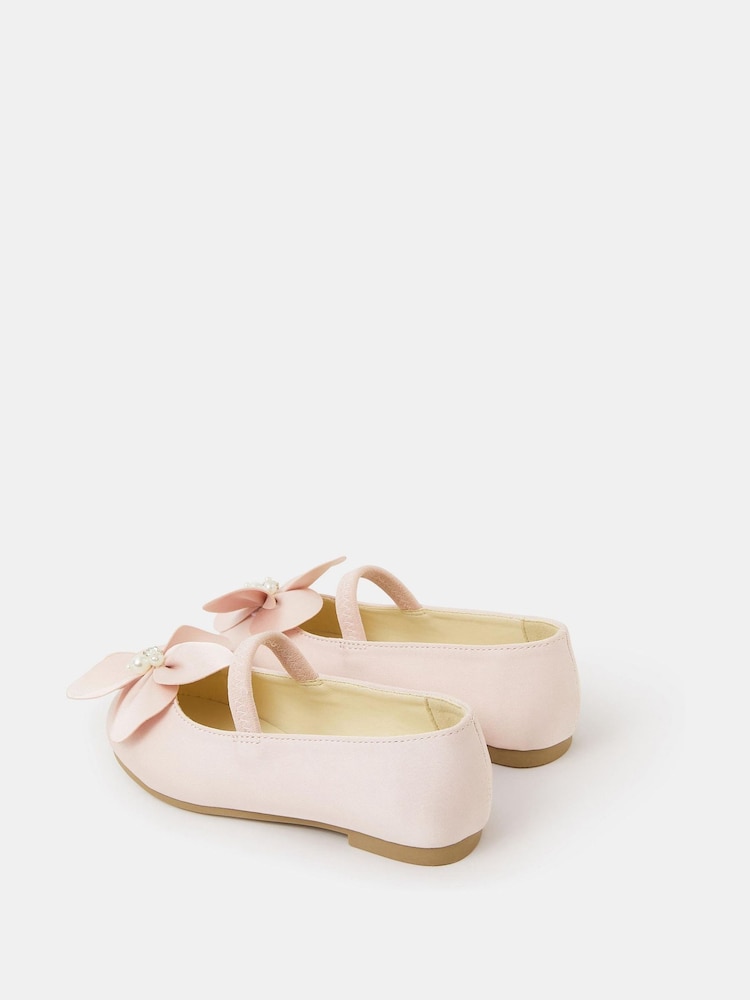 Angels By Accessorize Pink Applique Flower Ballet Flats - Image 2 of 2