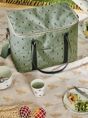 Sophie Allport Pale Green Bees Tall Pocket Picnic Bag - Image 1 of 2