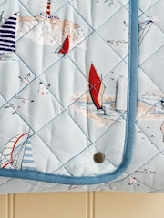 Sophie Allport Pale Blue Coastal Boats Picnic Blanket - Image 2 of 4