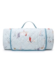 Sophie Allport Pale Blue Coastal Boats Picnic Blanket - Image 3 of 4