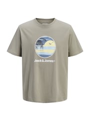 JACK & JONES Grey Short Sleeve Front Print T-Shirt - Image 5 of 7