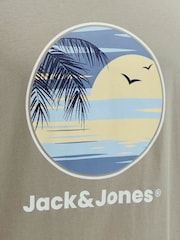 JACK & JONES Grey Short Sleeve Front Print T-Shirt - Image 7 of 7