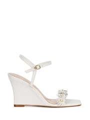 Dune London White Leather Milennial Wedges - Image 2 of 6