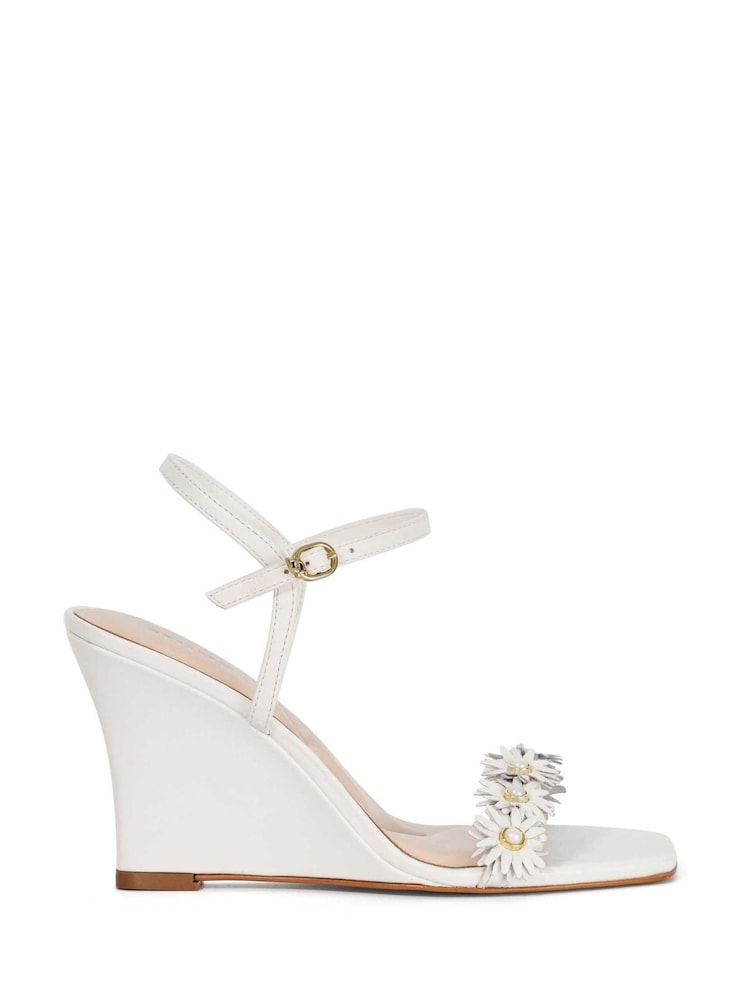 Dune London White Leather Milennial Wedges - Image 2 of 6