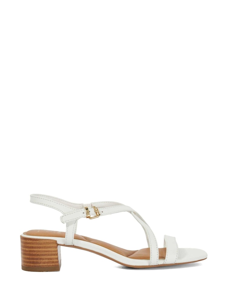 Dune London White Leather Jordin Ankle Strap Sandals - Image 1 of 5
