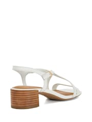 Dune London White Leather Jordin Ankle Strap Sandals - Image 3 of 5