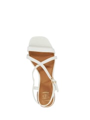 Dune London White Leather Jordin Ankle Strap Sandals - Image 4 of 5
