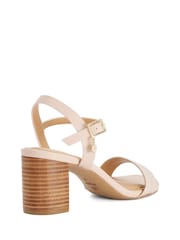 Dune London Cream Leather Jaycie Block Heeled Sandals - Image 3 of 5
