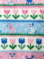 Jojo Maman Bébé Pink Cats & Dogs Fairisle Cardigan - Image 4 of 4