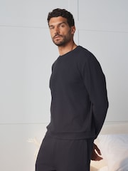 Charcoal Grey Long Sleeve Waffle Pyjamas Set - Image 2 of 8