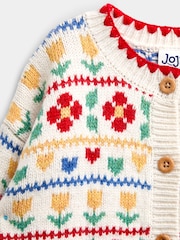 كنزة صوفية مفتوحة واسعة بنقشة Fairisle من Jojo Maman Bébé - صورة 5 من 6
