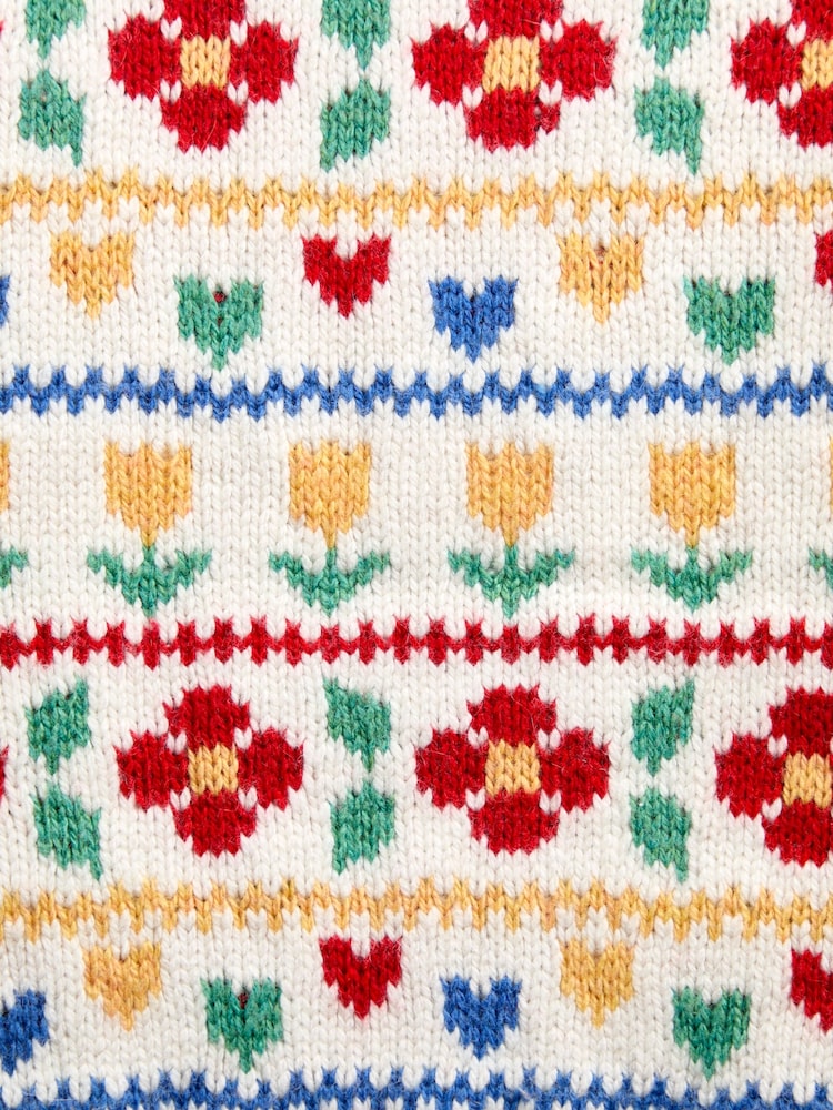 كنزة صوفية مفتوحة واسعة بنقشة Fairisle من Jojo Maman Bébé - صورة 6 من 6