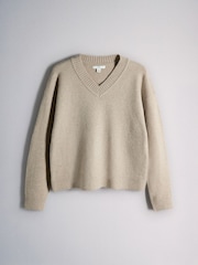 The Set 2 Pack V-Neck Jumpers With Wool Mink Marl/Brown Silver Cloud - Image 10 of 12