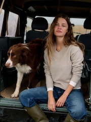 The Set 2 Pack V-Neck Jumpers With Wool Mink Marl/Brown Silver Cloud - Image 3 of 12