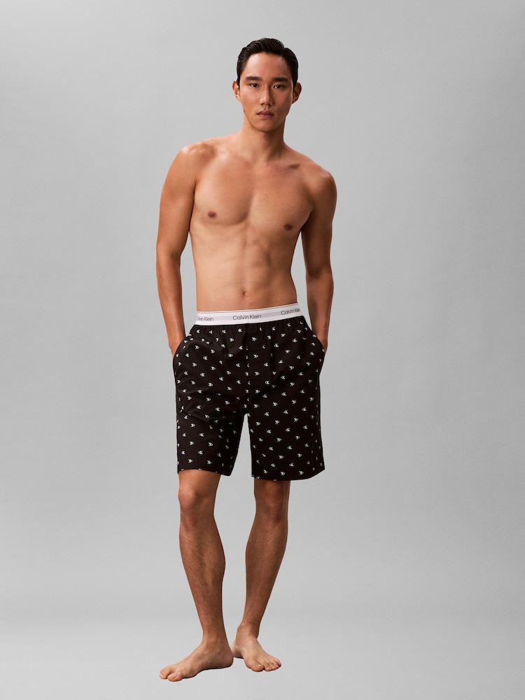 Calvin Klein Black Cotton Sleep Shorts - Image 1 of 6