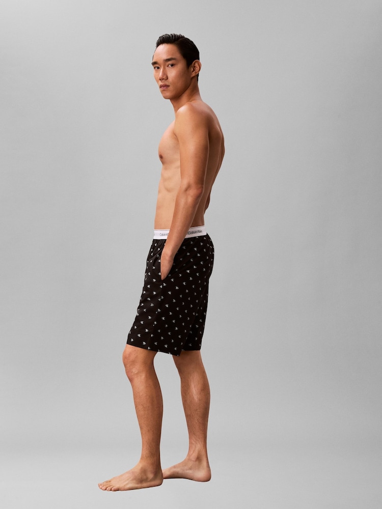 Calvin Klein Black Cotton Sleep Shorts - Image 2 of 6
