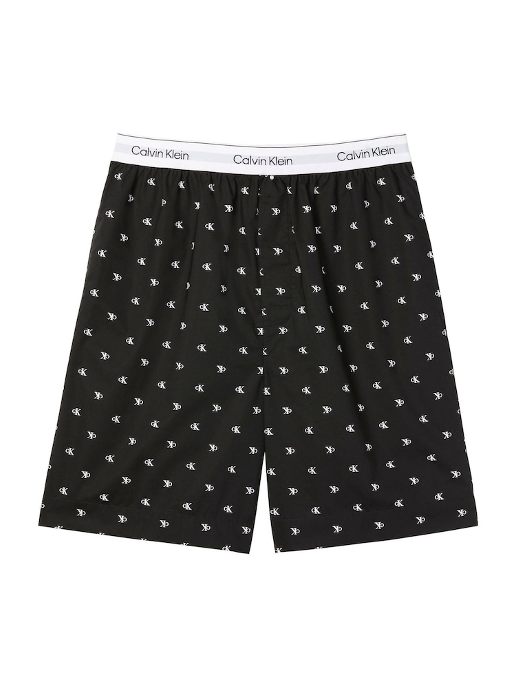 Calvin Klein Black Cotton Sleep Shorts - Image 6 of 6