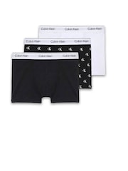 Calvin Klein Black Icon Cotton Stretch Relaxed Dart Trunks 3 Pack - Image 1 of 4