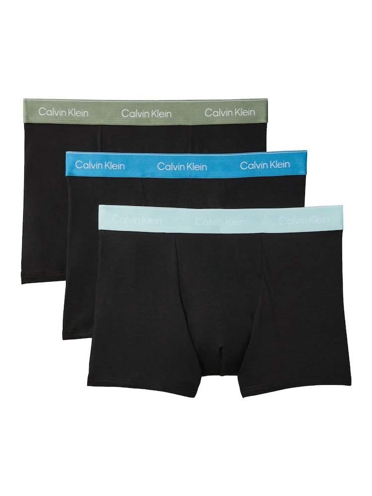 Calvin Klein Black Icon Cotton Stretch Relaxed Dart Trunks  3 Pack - Image 1 of 5