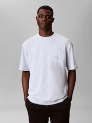 Calvin Klein Blue Lounge Cotton Jersey T-Shirt - Image 2 of 6