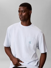 Calvin Klein Blue Lounge Cotton Jersey T-Shirt - Image 4 of 6