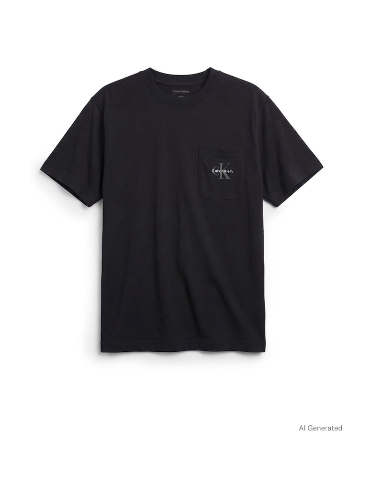 Calvin Klein Lounge-T-Shirt aus Baumwolljersey - Bild 4 von 4