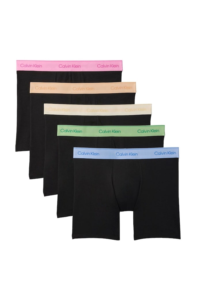 Calvin Klein Black Cotton Stretch Boxer Brief 5 Pack - Image 1 of 1 Calvin Klein Black Cotton Stretch Boxer Brief 5 Pack - Image 1 of 1