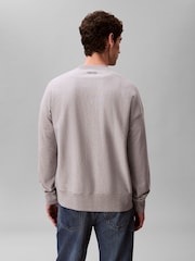 Calvin Klein Grey Cotton Spacer Full Zip Sweatshirt - Image 3 of 5