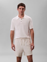 Calvin Klein Cream Cotton Blend Tailored Shorts - Image 3 of 6