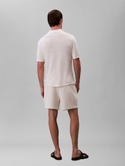 Calvin Klein Cream Cotton Blend Tailored Shorts - Image 4 of 6