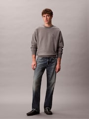 Calvin Klein Grey Relaxed Cotton Terry Sweatshirt - Image 1 of 6