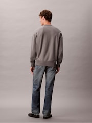 Calvin Klein Grey Relaxed Cotton Terry Sweatshirt - Image 2 of 6