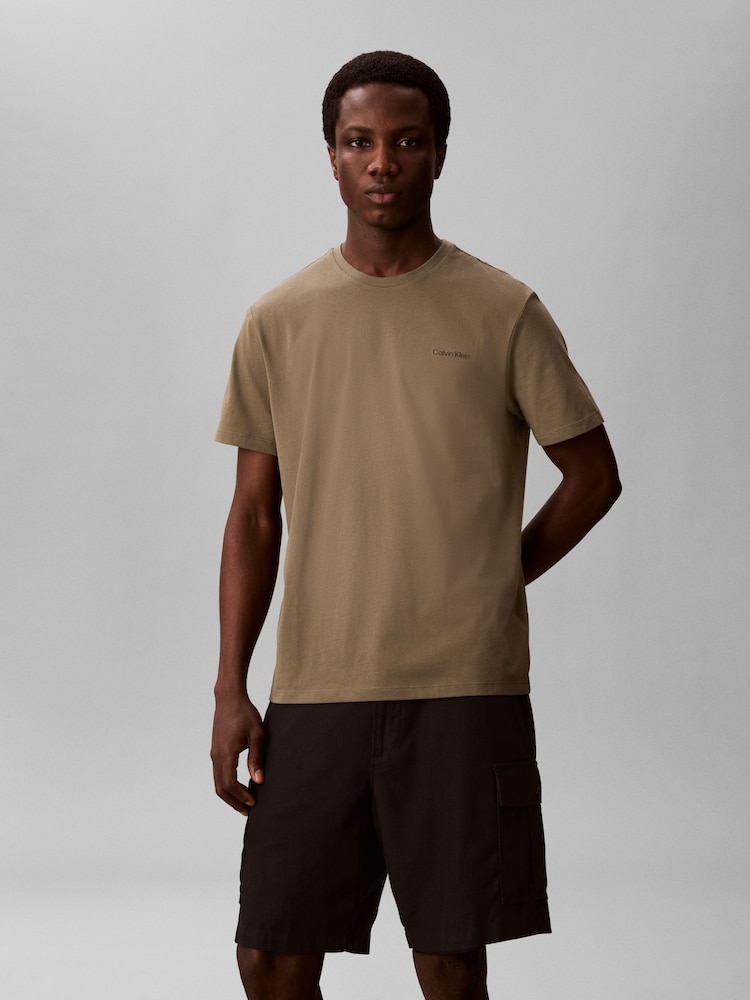 Calvin Klein Green Micro Logo Crew Neck T-Shirt - Image 2 of 5