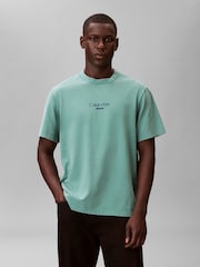 Calvin Klein Green Acid Wash Logo T-Shirt - Image 2 of 5