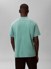 Calvin Klein Green Acid Wash Logo T-Shirt - Image 3 of 5