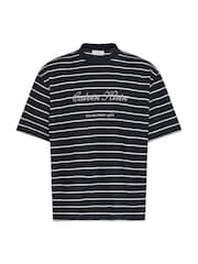 Calvin Klein weit geschnittenes T-Shirt aus Baumwollpiqué mit Streifenmuster - Bild 5 von 5