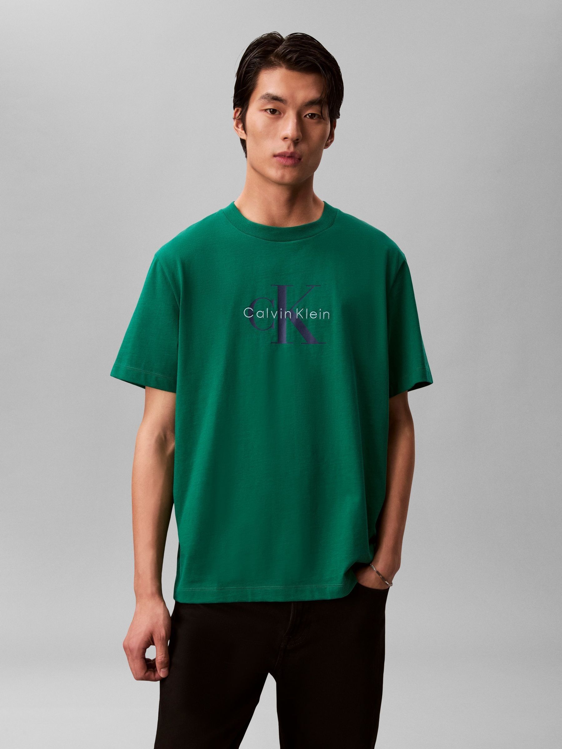Buy Calvin Klein Green Monogram Logo T-Shirt from Next USA