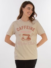 Brands In Natural Mother's Day Caffeine Mums Club T-Shirt - Image 1 of 5