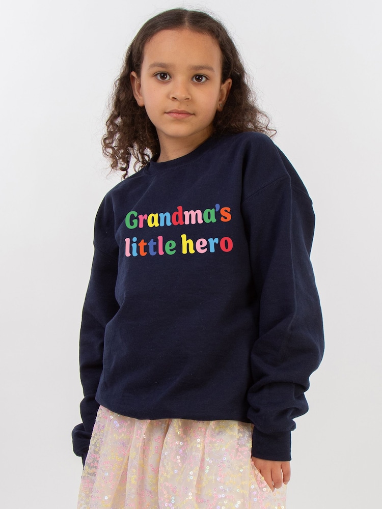 Brands In Grandma's Little Hero - Blue Mother's Day Sweat Top - Image 1 of 5