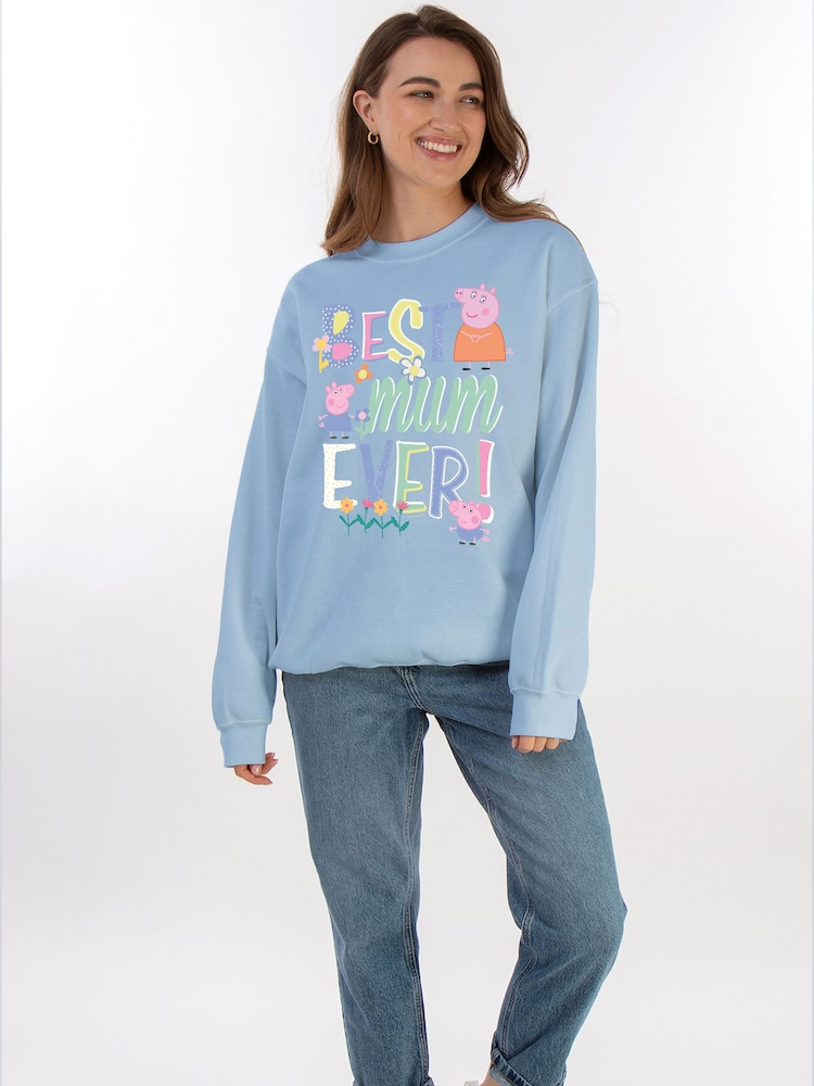 Brands In Blue Hasbro Peppa Pig Best Mum Ever Sweat Top - Image 2 of 5 Brands In Blue Hasbro Peppa Pig Best Mum Ever Sweat Top - Image 2 of 5