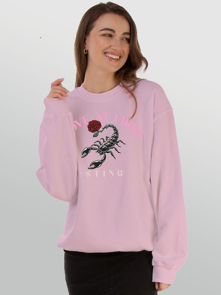 Brands In Pink Valentine's Day Scorpion Sting Baby Sweat Top - Image 1 of 5