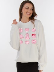 Brands In White Valentine's Day Cake Sweat Top - Image 1 of 5