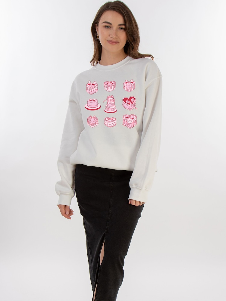 Brands In White Valentine's Day Cake Sweat Top - Image 2 of 5
