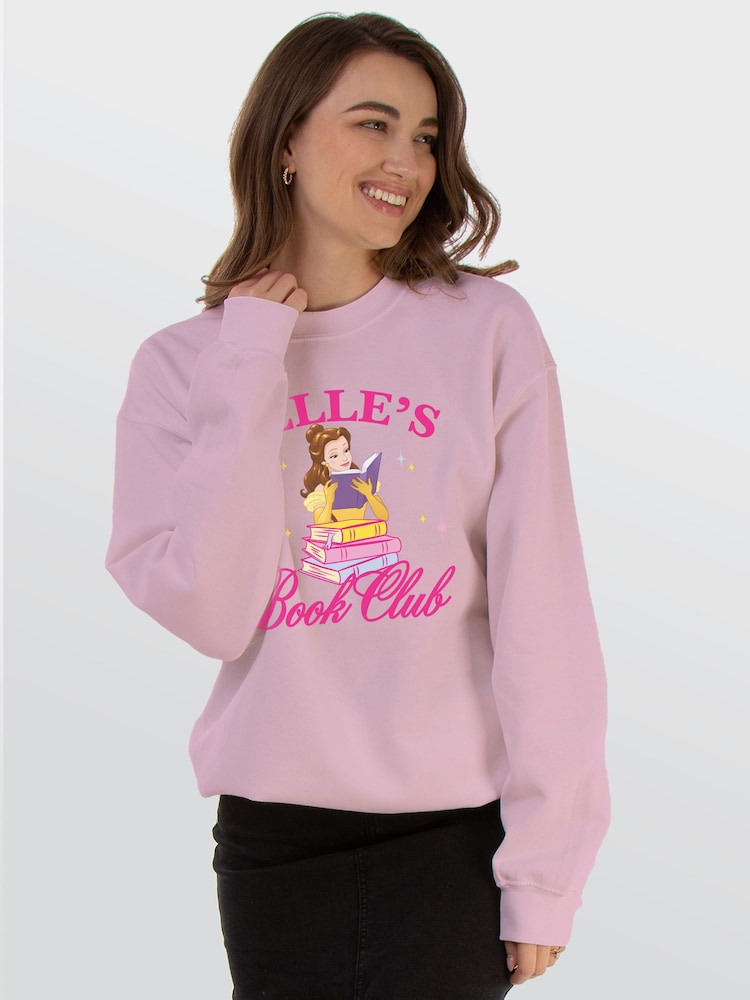 Brands In Pink Disney Belle Book Club Sweat Top - Image 1 of 5 Brands In Pink Disney Belle Book Club Sweat Top - Image 1 of 5