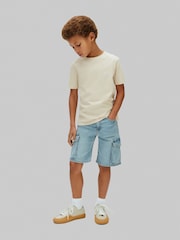 Calvin Klein Blue Denim Cargo Shorts - Image 1 of 5