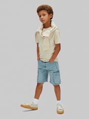 Calvin Klein Blue Denim Cargo Shorts - Image 4 of 5